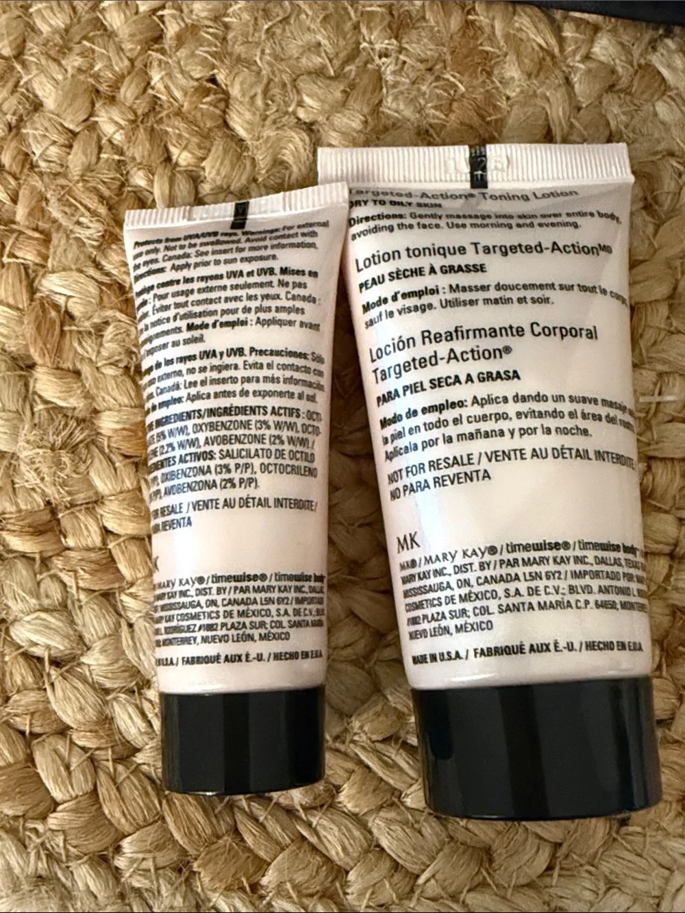 Mary Kay TimeWise Body Toning Lotion & Hand Cream SPF 15 Travel Set with Pouch